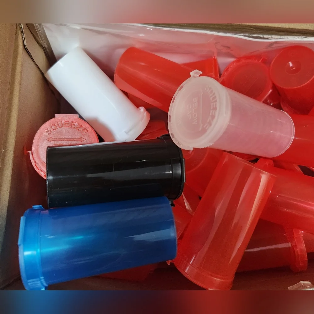 100 New PopUp Plastic‎ Bottles Vial Medical Jewelry Organize Container Labels 5
